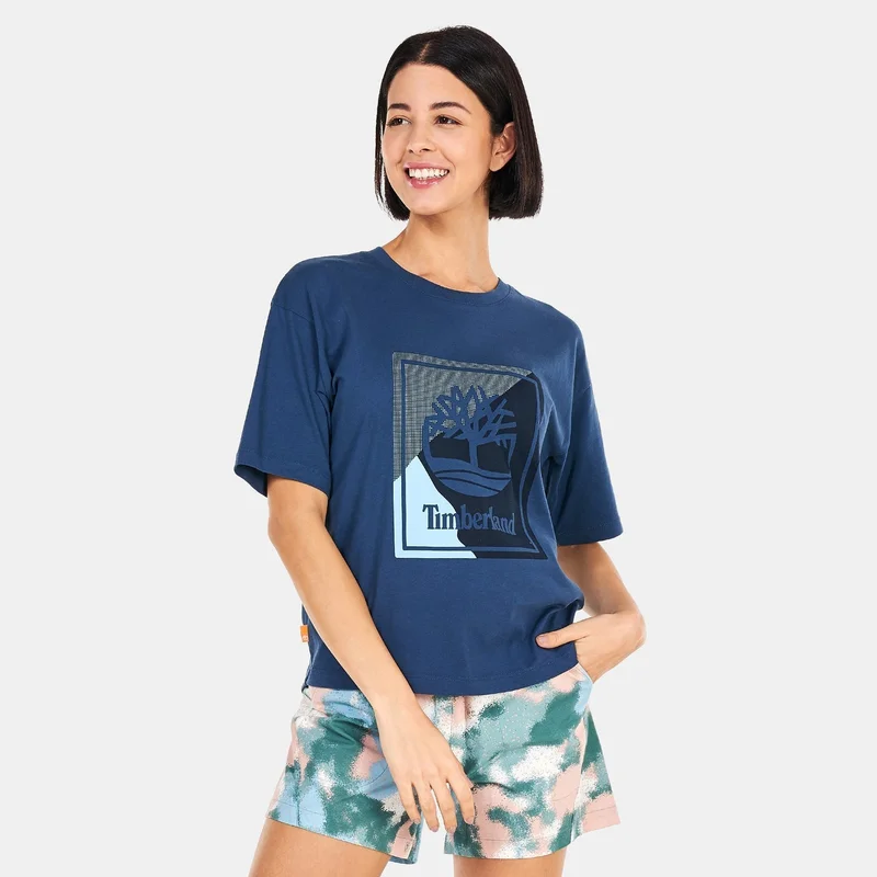 تمبرلاند تيشيرت ستاك لوجو للنساء