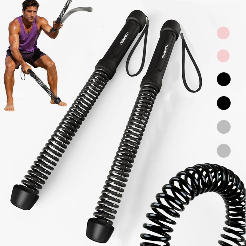 YUSAVHO Ropeless Battle Ropes for Home GymPortable Cordless Training Rope Fitness Equipment for MenWomenWeighted Workout Gear for Upper Body CardioLowImpact Exercise Ropes for Small Spaces Black - Image 2