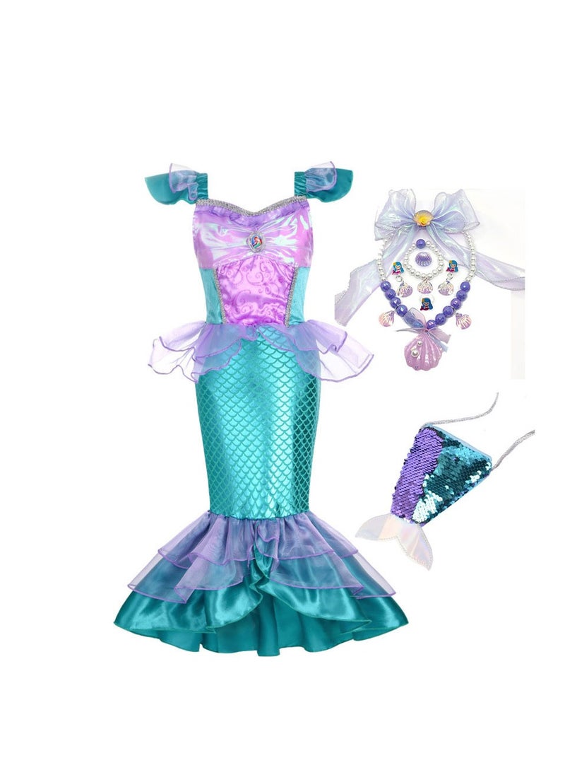 Y&D Party Performance Ariel Children's Cosplay Dress Little Mermaid Princess Dress Children's Mermaid Clothing  - Image 1