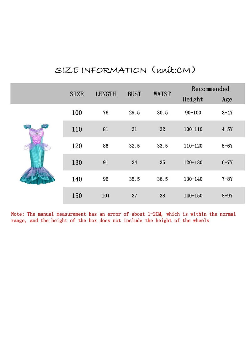 Y&D Party Performance Ariel Children's Cosplay Dress Little Mermaid Princess Dress Children's Mermaid Clothing  - Image 3