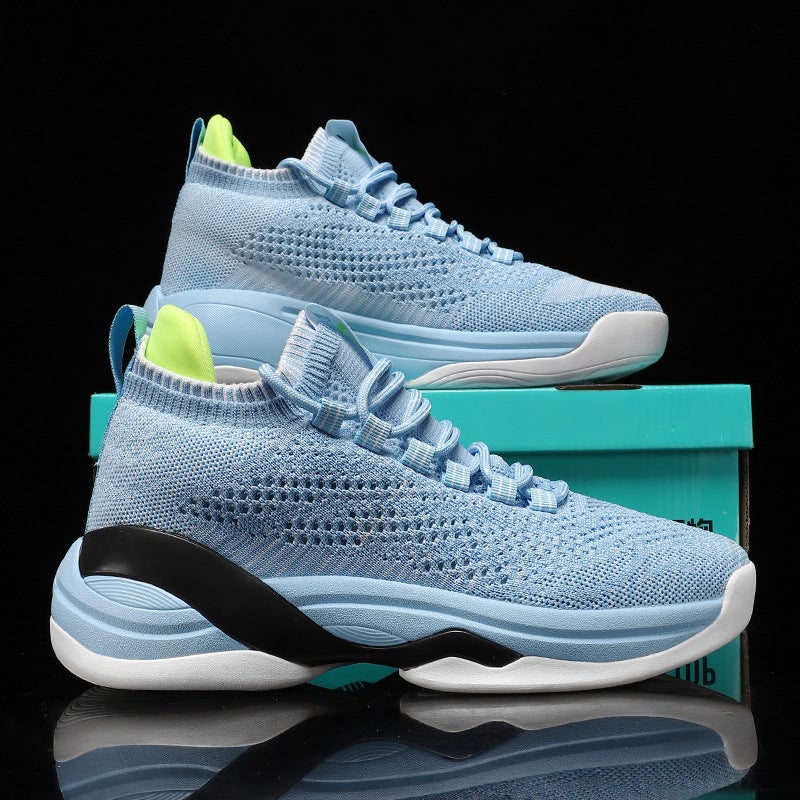 Basketball Shoes Friction Sound Ultra-Light Low-Top Running Men'S Shoes Fly Woven Surface Casual Sports Shoes Fashion All-Match Fashionable Women'S Shoes - Image 1