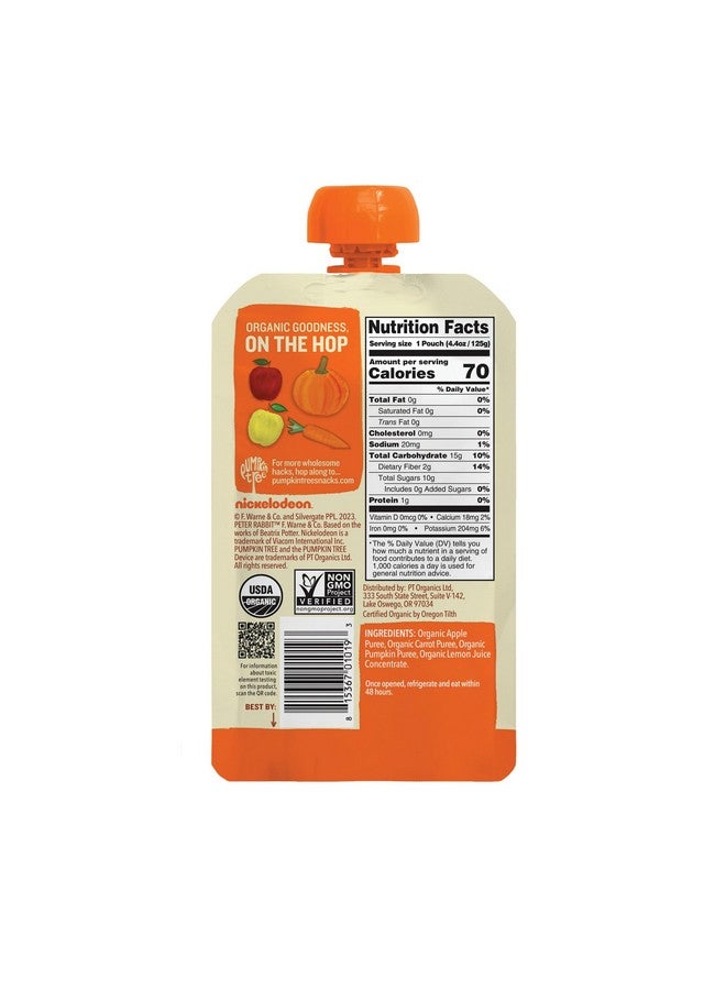 Pumpkin Tree Peter Rabbit Organics Apple, Carrot and Pumpkin Puree, 4.4 Ounce (Pack of 10) - Image 2