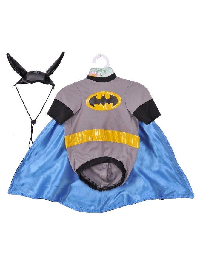 Rubies Rubie's Unisex Adult Batman Shirt with Cape Rubie s DC Comics Pet Costume, Gray, Medium US - Image 2