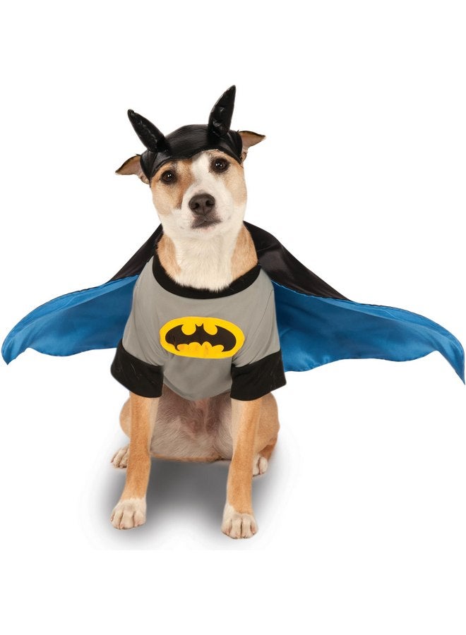 Rubies Rubie's Unisex Adult Batman Shirt with Cape Rubie s DC Comics Pet Costume, Gray, Medium US - Image 1