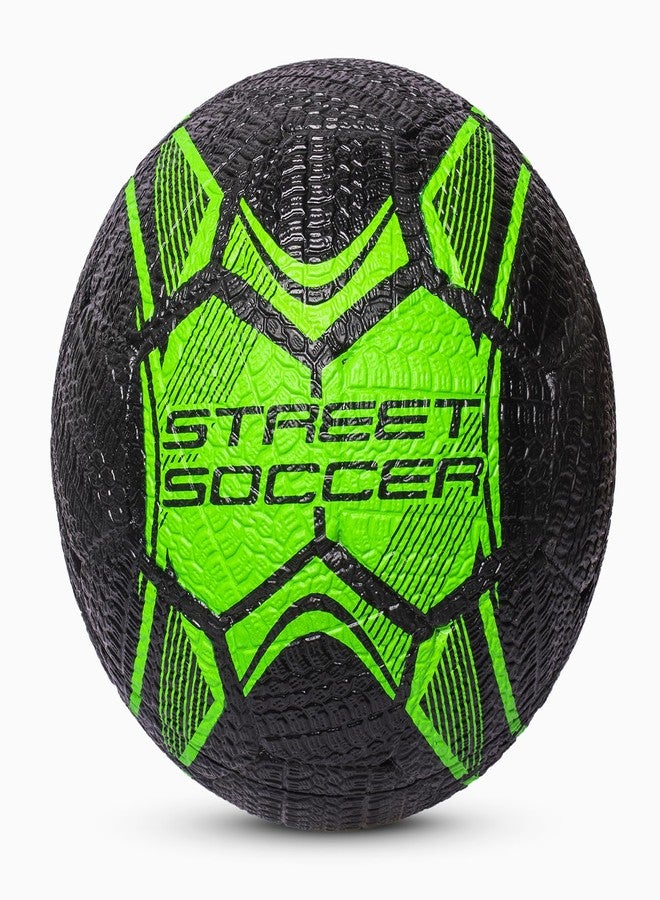Vector X Street Soccer Rubber Moulded Indoor/Outdoor Water-Resistant Football + Pump with Butyl Bladder, Black-Green, Size 5, Suitable for Match and Training for Adults 15+ Years - Image 2