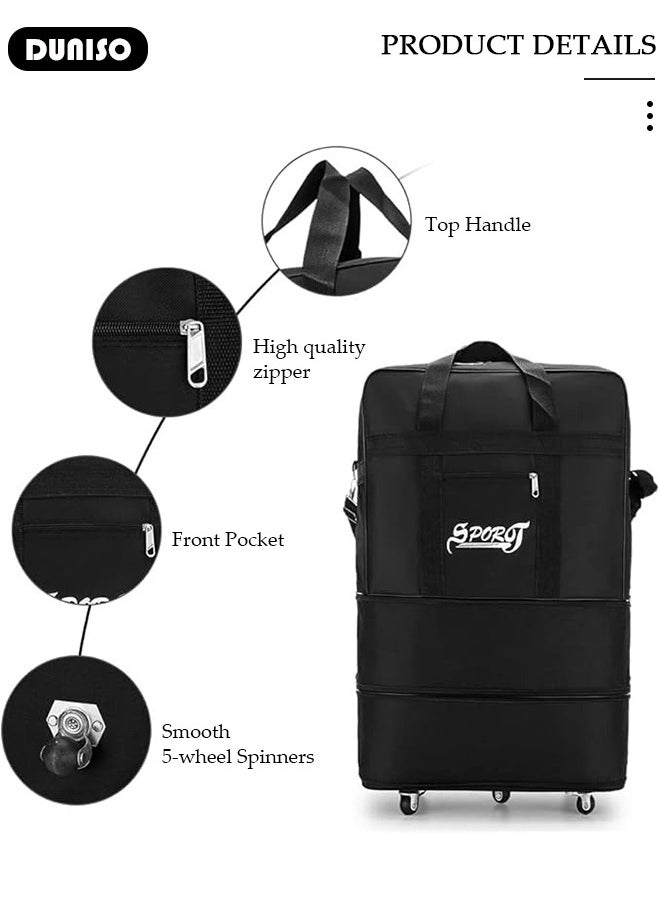 DUNISO - Expandable Foldable Luggage Bag Suitcase Collapsible Rolling Travel Luggage Bag Duffel Bag for Men and Women Lightweight Suitcases - Image 1