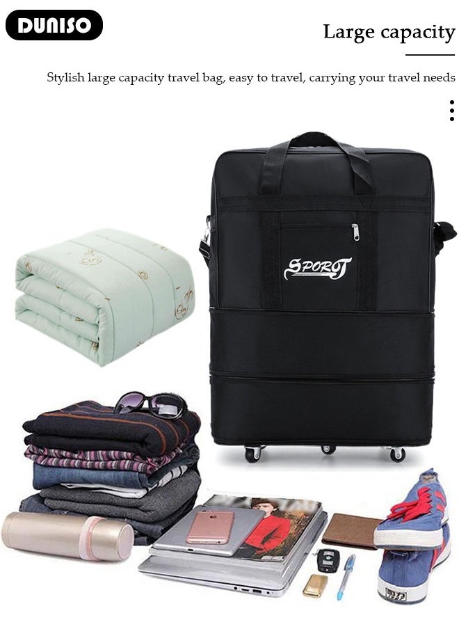 DUNISO - Expandable Foldable Luggage Bag Suitcase Collapsible Rolling Travel Luggage Bag Duffel Bag for Men and Women Lightweight Suitcases - Image 1