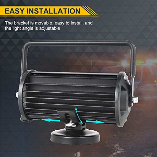 SKYWORLD Magnetic Led Work Light 12V, 1PCS 7 Inch 36W Spot Off Road Driving Fog Lamp, Portable Magnetic Base Holder for Car SUV Trailer Tractor Truck Engineering Maintenance Garage Camping - Image 4