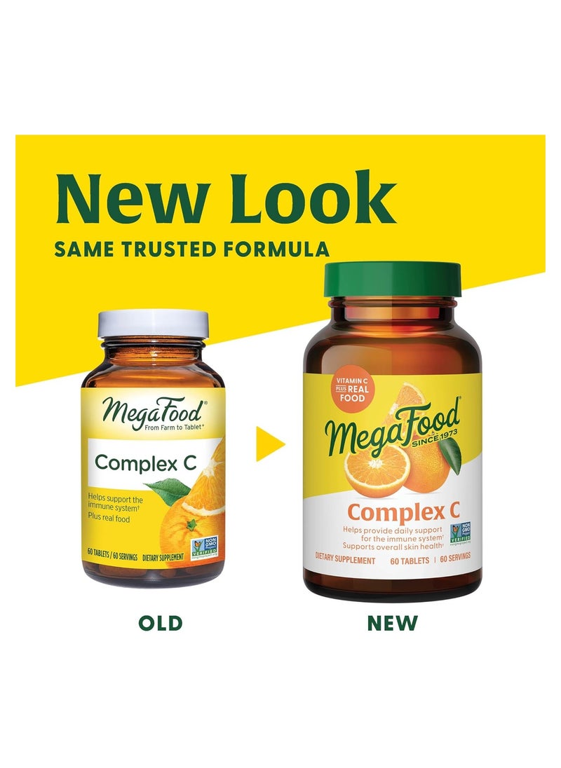 MegaFood - MegaFood Complex C -Helps provide daily support for the immune system , supports overall skin health / dietary supplement 60 tablets / 60 servings. - Image 1
