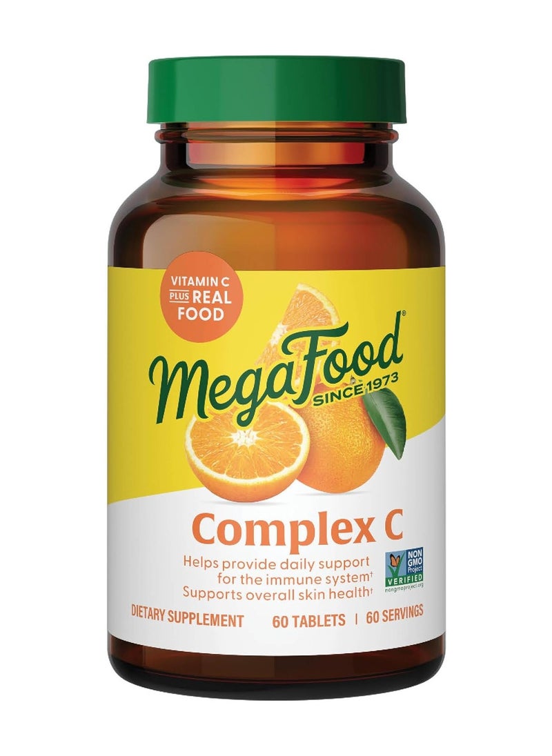 MegaFood - MegaFood Complex C -Helps provide daily support for the immune system , supports overall skin health / dietary supplement 60 tablets / 60 servings. - Image 1
