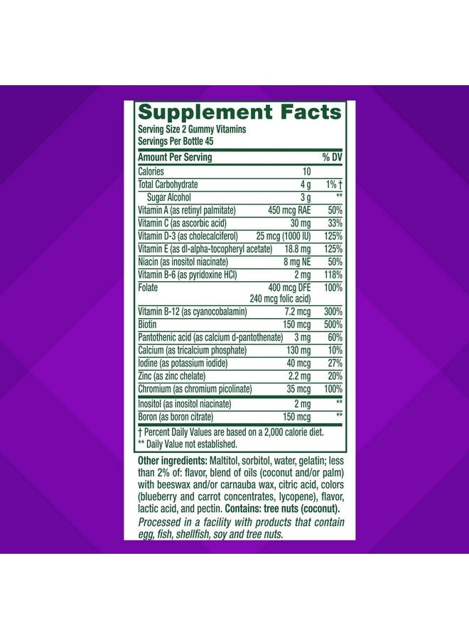 Vitafusion Women’s Sugar Free Daily Multivitamin Supplement, Keto Diet Friendly Adult Gummy Vitamin for Energy, Bone & Immune Support*, 90 Count - Image 2