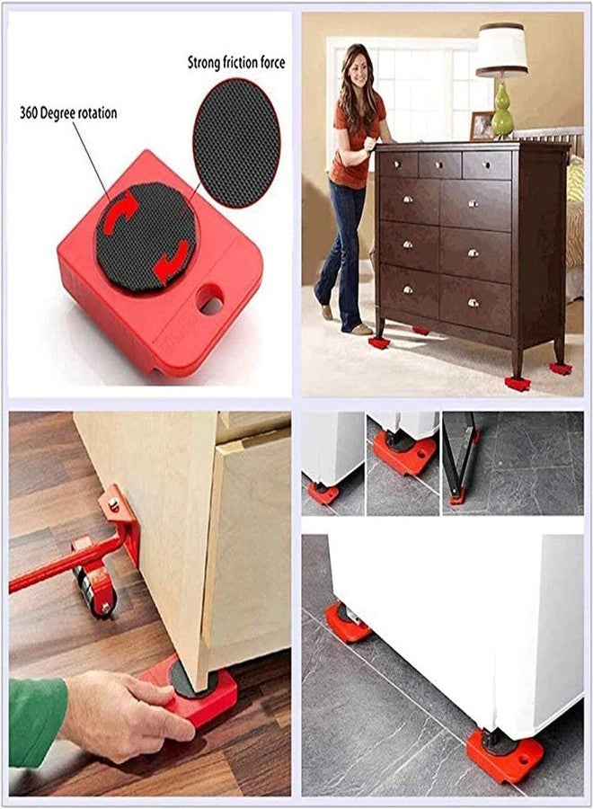 skyzone Wheels for Furniture Furniture Shifting Tool Furniture Moving Wheels with Lifter Wheels for Furniture Moving Furniture Mover Lifter Furniture Lifter Mover Tool Set Lifter with Roller Set - Image 2