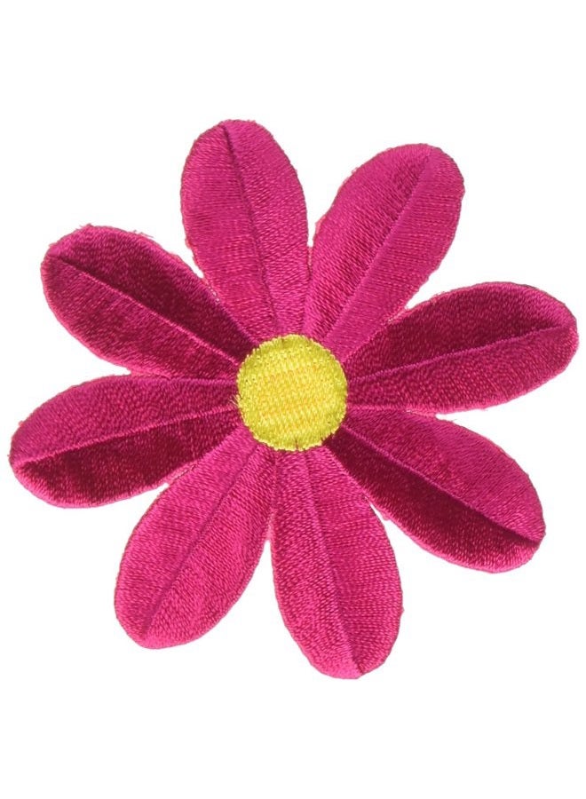 Iron-On Applique, Fuchsia Retro Flower