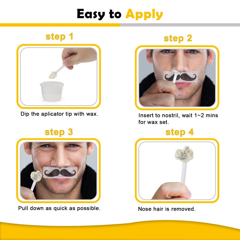 Charmonic 120g Nose Hair Waxing Kit with 40 Applicators - Quick & Painless Hair Remover for Men and Women, Up to 20 Uses - Image 4