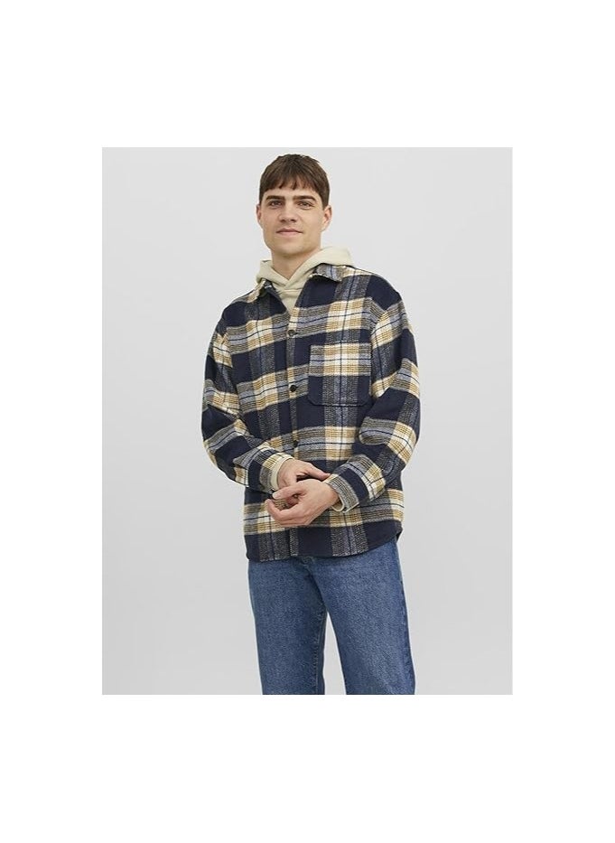 JACK & JONES Jack & jones JUNIOR geruit overshirt JORZAC donkerblauw beige Overhemd Jongens Polyester Klassieke kraag  - Image 2