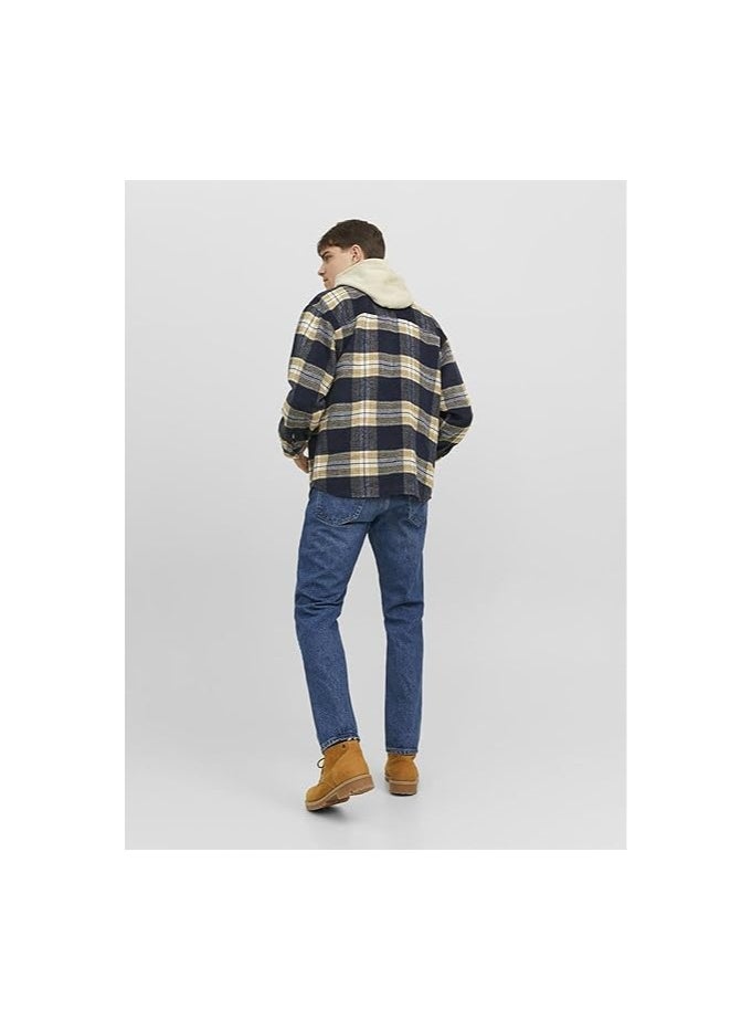 JACK & JONES Jack & jones JUNIOR geruit overshirt JORZAC donkerblauw beige Overhemd Jongens Polyester Klassieke kraag  - Image 3