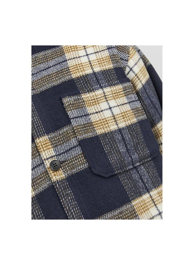 JACK & JONES Jack & jones JUNIOR geruit overshirt JORZAC donkerblauw beige Overhemd Jongens Polyester Klassieke kraag  - Image 5