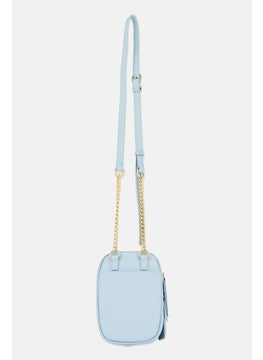 Moda Luxe Women Leather Cross Body Bag 20 H x 14 L x 4 W cm, Light Blue  - Image 3