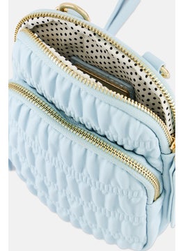 Moda Luxe Women Leather Cross Body Bag 20 H x 14 L x 4 W cm, Light Blue  - Image 4