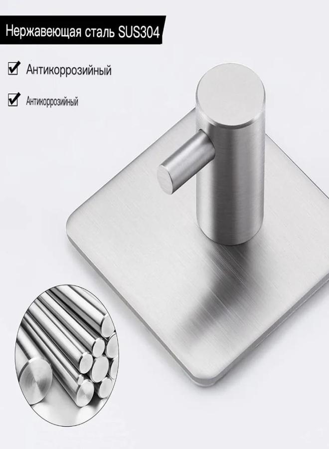 Stainless Steel Bathroom Hook Set (4 Hooks) - Image 3
