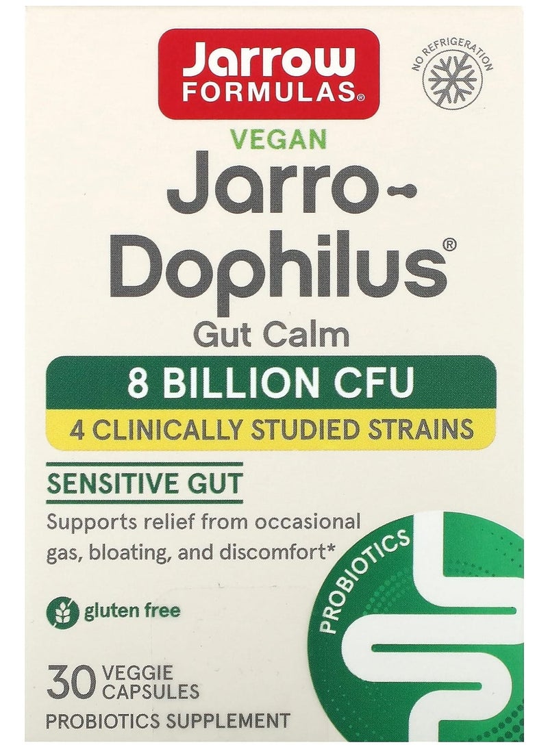 jarrow formulas Jarro-Dophilus, Gut Calm, 8 Billion CFU, 30 Veggie Capsules