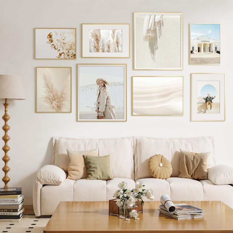 Fun Memories إطار صور معدني 15x20 من ذكريات ممتعة، إطار صور ألومنيوم عالي الجودة مع زجاج حقيقي لملصقات وأعمال فنية مقاس 20x15، يُعلق أفقياً أو عمودياً، ذهبي، عبوة واحدة - Image 2