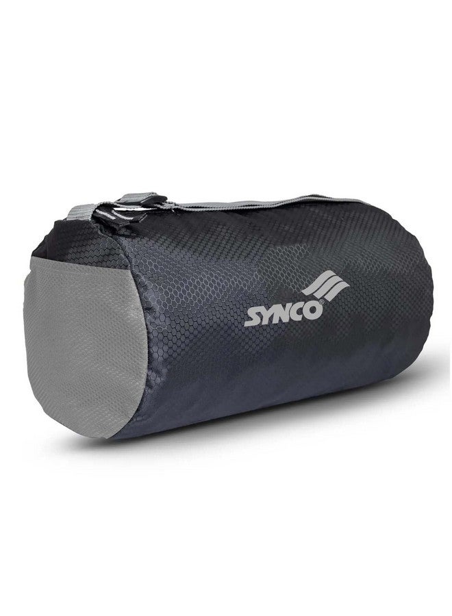 Synco Black Gym Bag | Multipurpose Casual Sports Bag | 17L Capacity | Water Resistant | Travel Bag with Strap and Side Pocket | All in one - Image 3