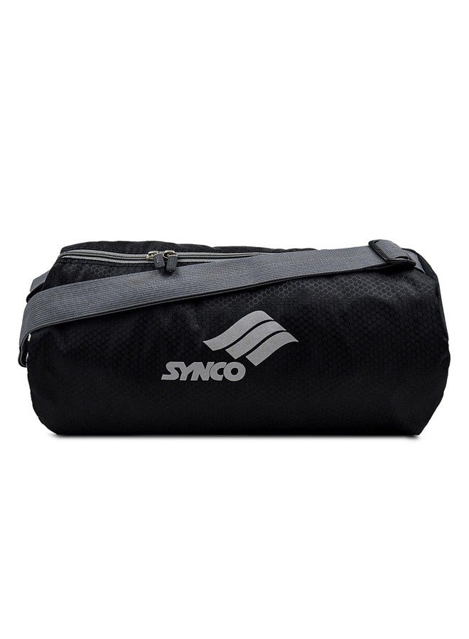 Synco Black Gym Bag | Multipurpose Casual Sports Bag | 17L Capacity | Water Resistant | Travel Bag with Strap and Side Pocket | All in one - Image 1