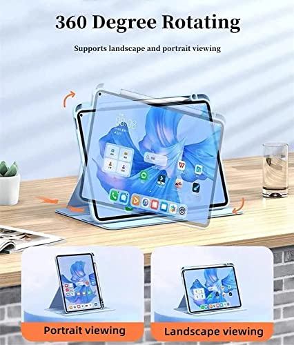 AnMengXinLing Keyboard Case for iPad A16 11th 10th Generation (11/10.9 inch),Rotating Smart Cover with Detachable Magnetic Round Key Keyboard, Black - Image 4