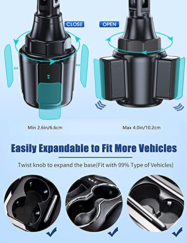 MOKPR Wireless Car Charger, MOKPR 15W/10W/7.5W Cup Holder Phone Mount, Auto Clamping Fast Charging Car Mount, Air Vent Phone Holder for iPhone 16 15/14/13/12 pro/12/11/XS/X/8, Samsung S23/S22/S10/S9/S8, etc - Image 5