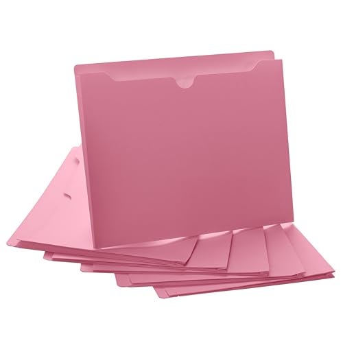 ACTIVITYYA Pink File Jackets, 1 Inch Expansion, Letter Size, Reinforced Straight-Cut Tab, 6 Pack - Image 1