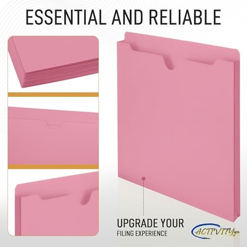ACTIVITYYA Pink File Jackets, 1 Inch Expansion, Letter Size, Reinforced Straight-Cut Tab, 6 Pack - Image 5