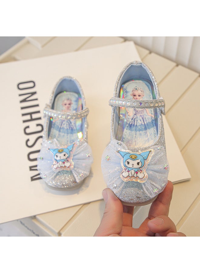 Girls Princess Shoes New Kulomi Leather Shoes Girls Single-layer Shoes Women's Bao Aisha Crystal Shoes For Middle And Big Children Spring And Autumn