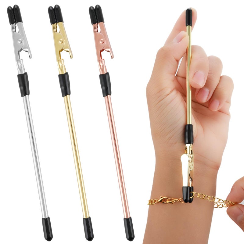 Amaxiu 3pcs Bracelet Helper Fastener Jewelry Assistance Tool for Bracelet Necklace Watch Clasp Ties Zippers Silver Gold Rose Gold