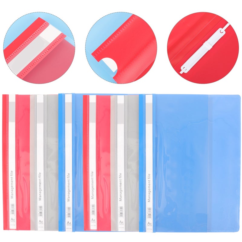 12 pcs Transparent Loose Leaf Sheet Cover A4 Paper File Paper Binder Portable Binder Organizer for Office - Image 1