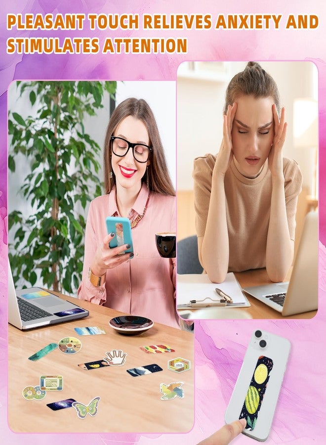 TOEMUR 96 Pcs Sensory Stickers with 2 Textured Surfaces - Adhesive Fidget Strips for Anxiety Relief & ADHD Support, Includes Storage Box - for Office, Classroom & Desk Use by Adults or Teachers (Personality) - Image 5