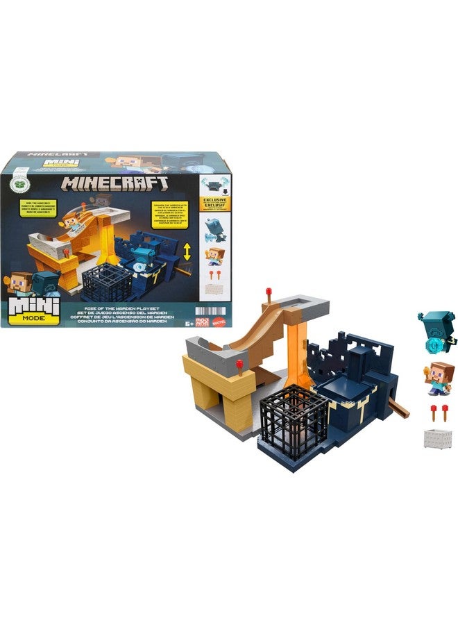 MINECRAFT Mattel Minecraft Mini Mode Playset, Rise of the Warden Set with 2 Minis including Steve & Warden Figures & DLC Code - Image 1