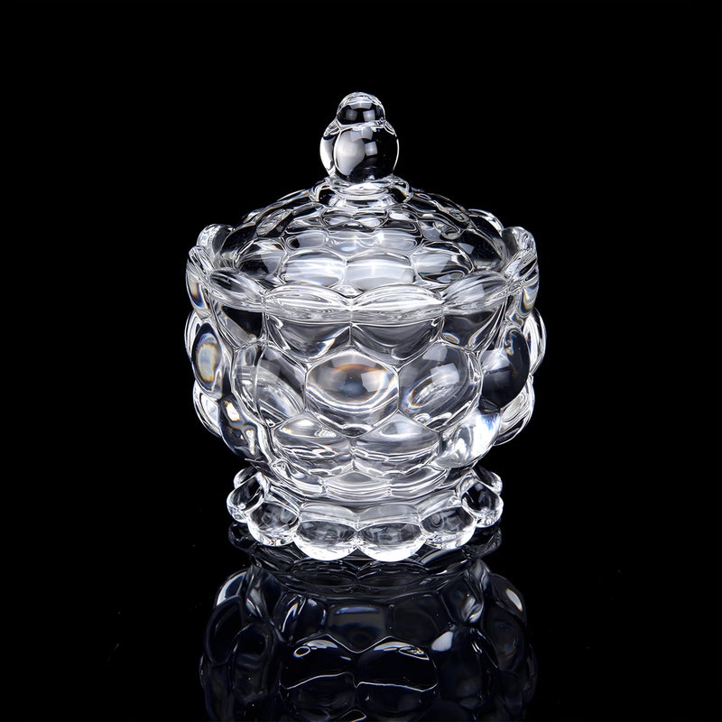 CASAQUA Crystal Bubble Pattern Jar with Tray, Versatile Candy Dish, Cookie Tin, and Decorative Serving Bowl Set for Home & Office, Perfect for Sweets, Treats, and Stylish Decor (Set of 2, Try 1) - Image 5