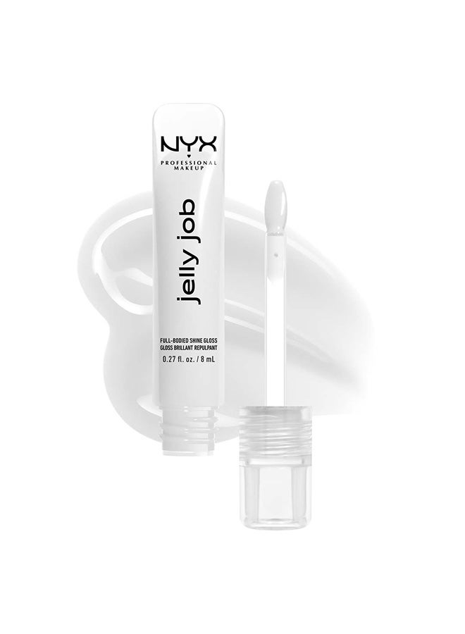NYX PROFESSIONAL MAKEUP Jelly Job, Full-Bodied Shine Gloss, Lip-Smoothing Shine, Hyper-Glossy Finish, Just Jelly - Image 1