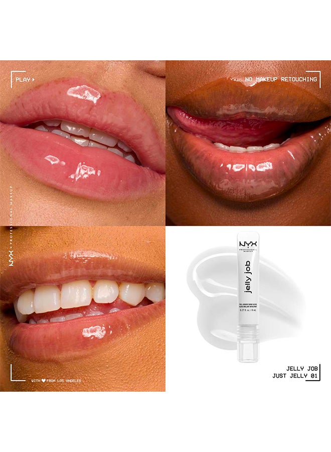 NYX PROFESSIONAL MAKEUP Jelly Job, Full-Bodied Shine Gloss, Lip-Smoothing Shine, Hyper-Glossy Finish, Just Jelly - Image 2