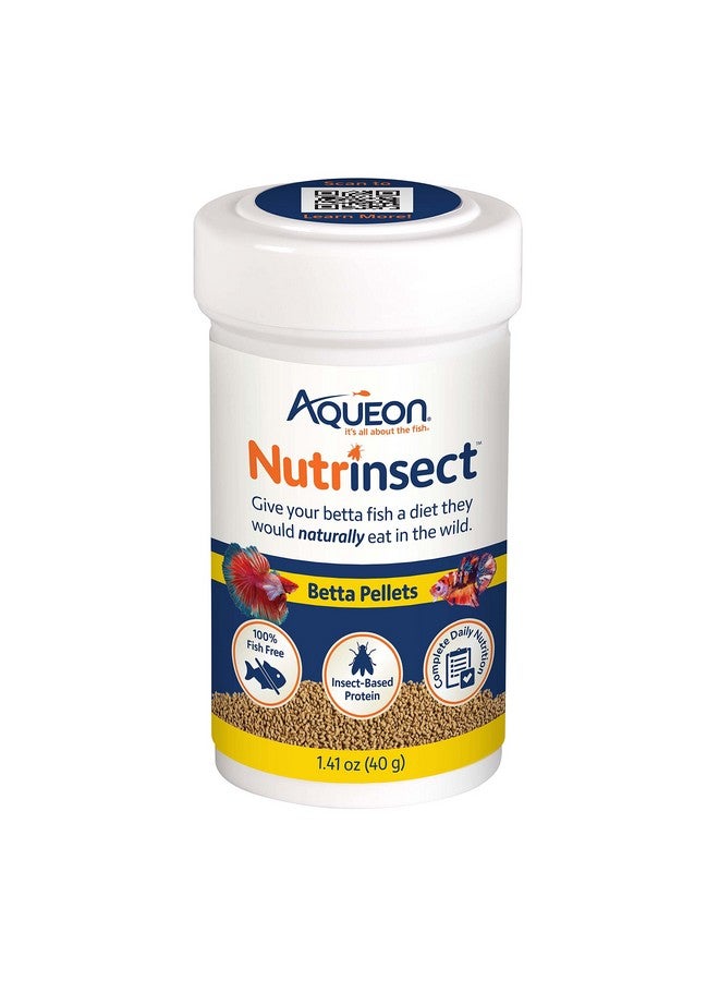Aqueon Nutrinsect Fish-Free Fish Food, Betta Pellets, 1.41 oz - Image 1