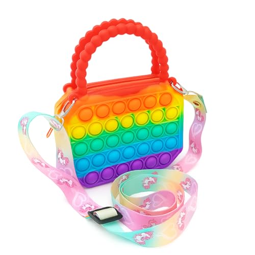 FOMQUAZLI Portable Cute Phone Sling Bag Small Casual Utility Bag Popillon Cartoon Crossbody Purse Mini Mobile Pouch Picnic Bags Kids for School, College and Office, Multicolor (POPIT SQUARE) - Image 1