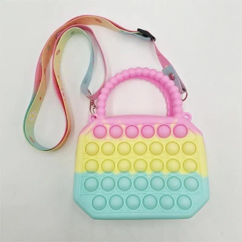 FOMQUAZLI Portable Cute Phone Sling Bag Small Casual Utility Bag Popillon Cartoon Crossbody Purse Mini Mobile Pouch Picnic Bags Kids for School, College and Office, Multicolor (POPIT SQUARE) - Image 2