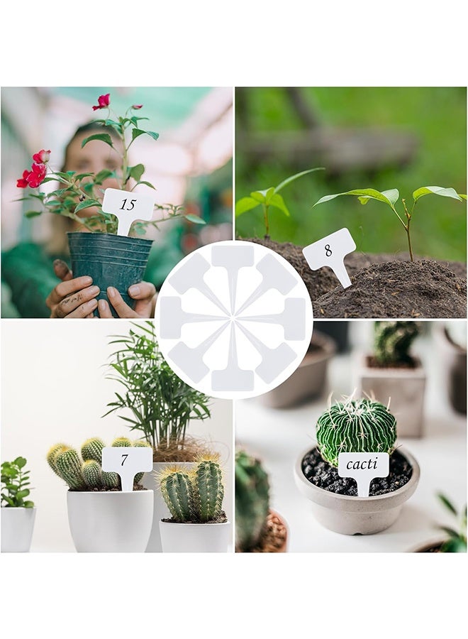 100 Pcs Plastic Garden Plant Labels Tags Garden Markers Seed Labels for Herb Vegetables 10x6cm Waterproof Plant Markers for Outdoor Plants Flower, Potted Plant (T-Type White) - Image 3
