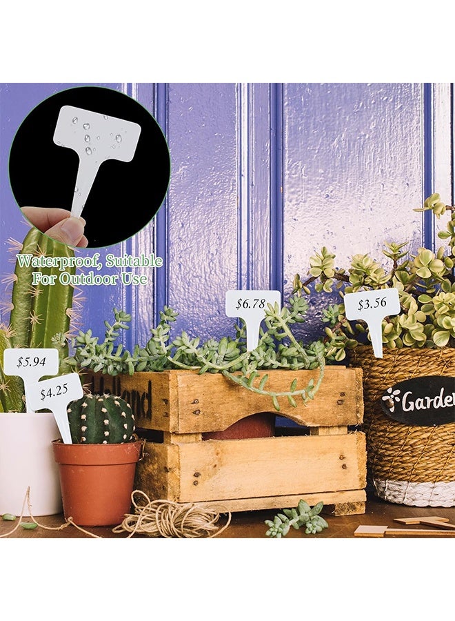 100 Pcs Plastic Garden Plant Labels Tags Garden Markers Seed Labels for Herb Vegetables 10x6cm Waterproof Plant Markers for Outdoor Plants Flower, Potted Plant (T-Type White) - Image 5