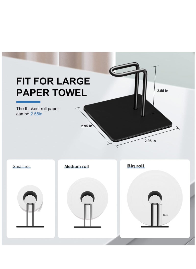 Excefore Strong Magnetic Paper Towel Holder Refrigerator, Upgraded Version Magnet Rv Paper Towel Holder Wall Mount for Fridge and Grill, Pegboard Hanging Paper Towel Holder, Premium Black Stainless Steel  - Image 3