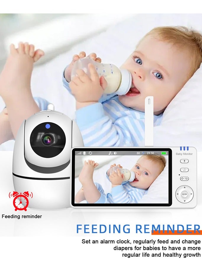 YUFAN Wireless Video Baby Monitor,5.0 Inches Night Vision LCD Two Way Call - Image 2
