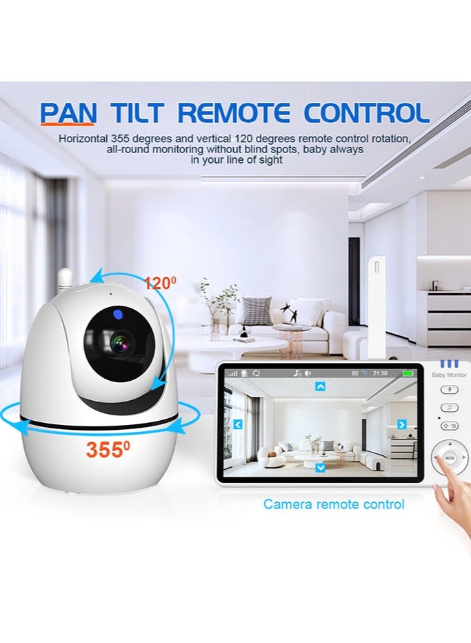 YUFAN Wireless Video Baby Monitor,5.0 Inches Night Vision LCD Two Way Call - Image 3
