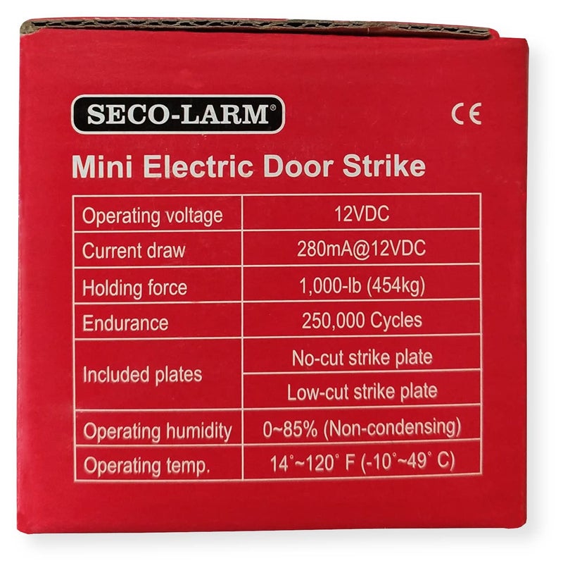 SECO-LARM سيكو-لارم SD-991A-D1Q إنفورسير مصراع باب كهربائي صغير بدون قطع، فشل آمن - Image 4