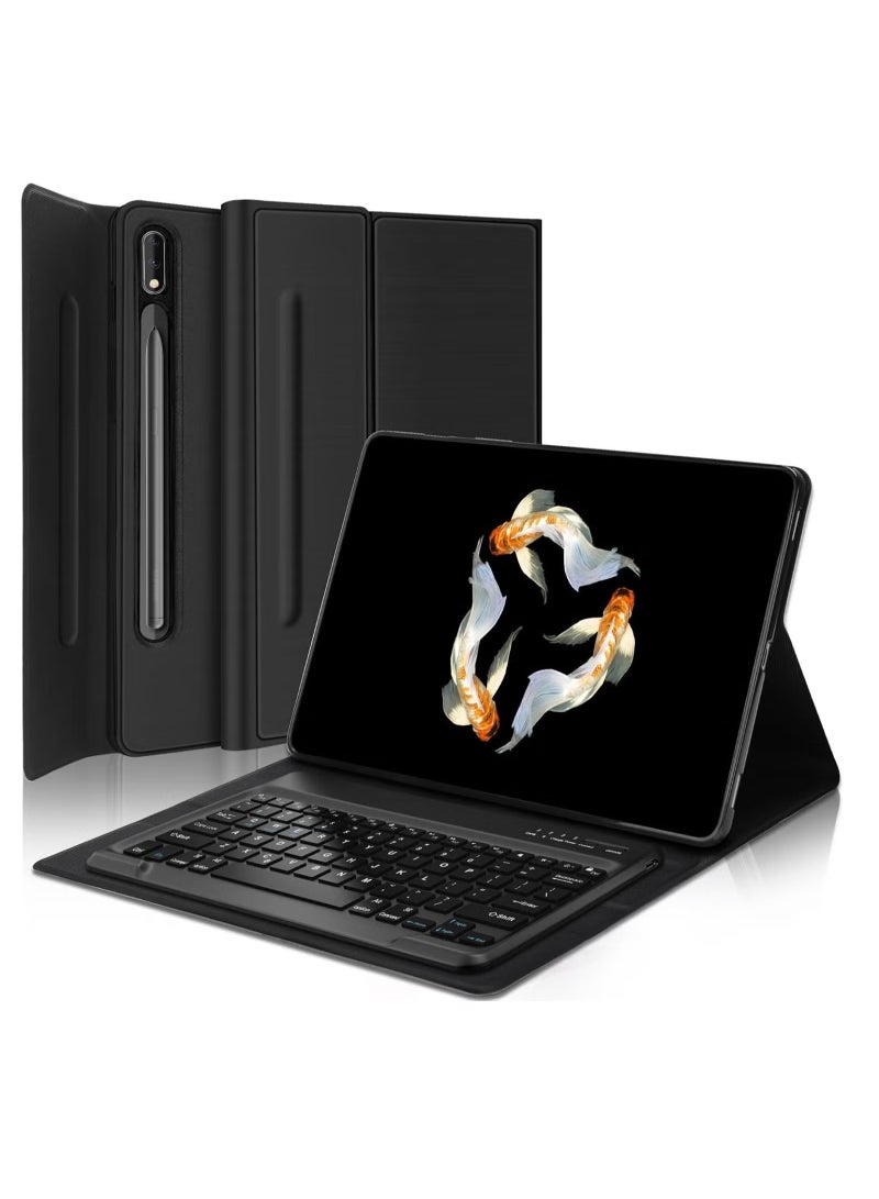 TIGER 2022 Samsung Galaxy Tab S9 Ultra / S8 Ultra Keyboard Protective Case 14.6 Inch | Slim Smart Cover with Multi-Use Bluetooth Keyboard, S Pen Holder | Protective Case for Galaxy Tab S9 Ultra, Black - Image 1